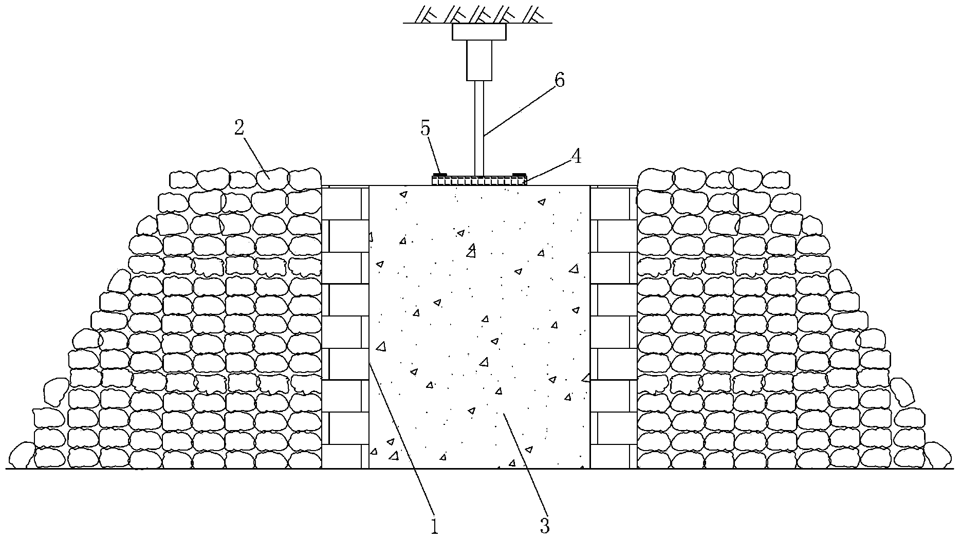 Method for measuring load threshold of geotechnical packing accumulated deformation state under cyclic loading