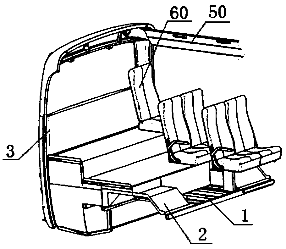 Tail cargo compartment structure of passenger car with front-arranged engine