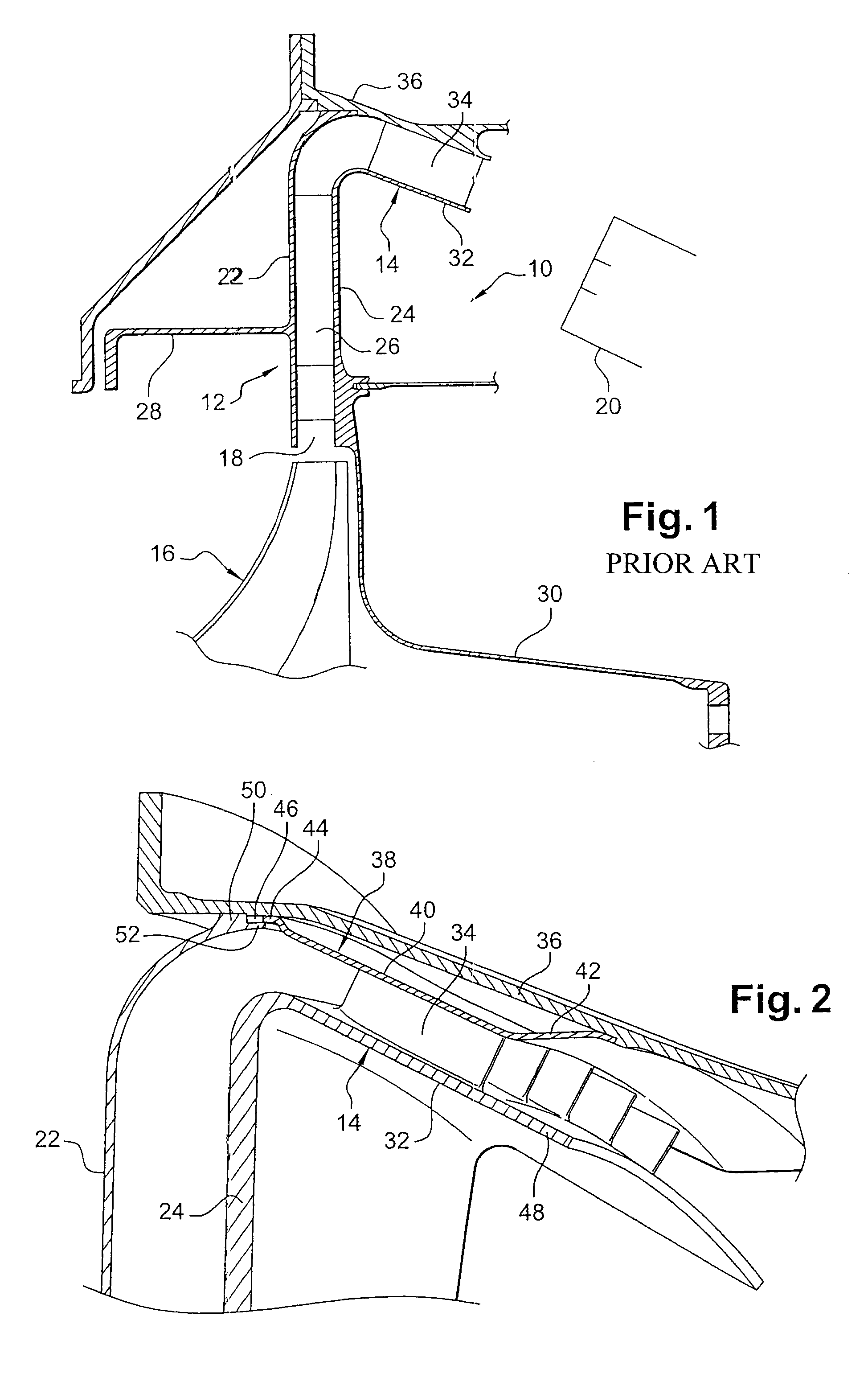 Diffuser-nozzle assembly for a turbomachine