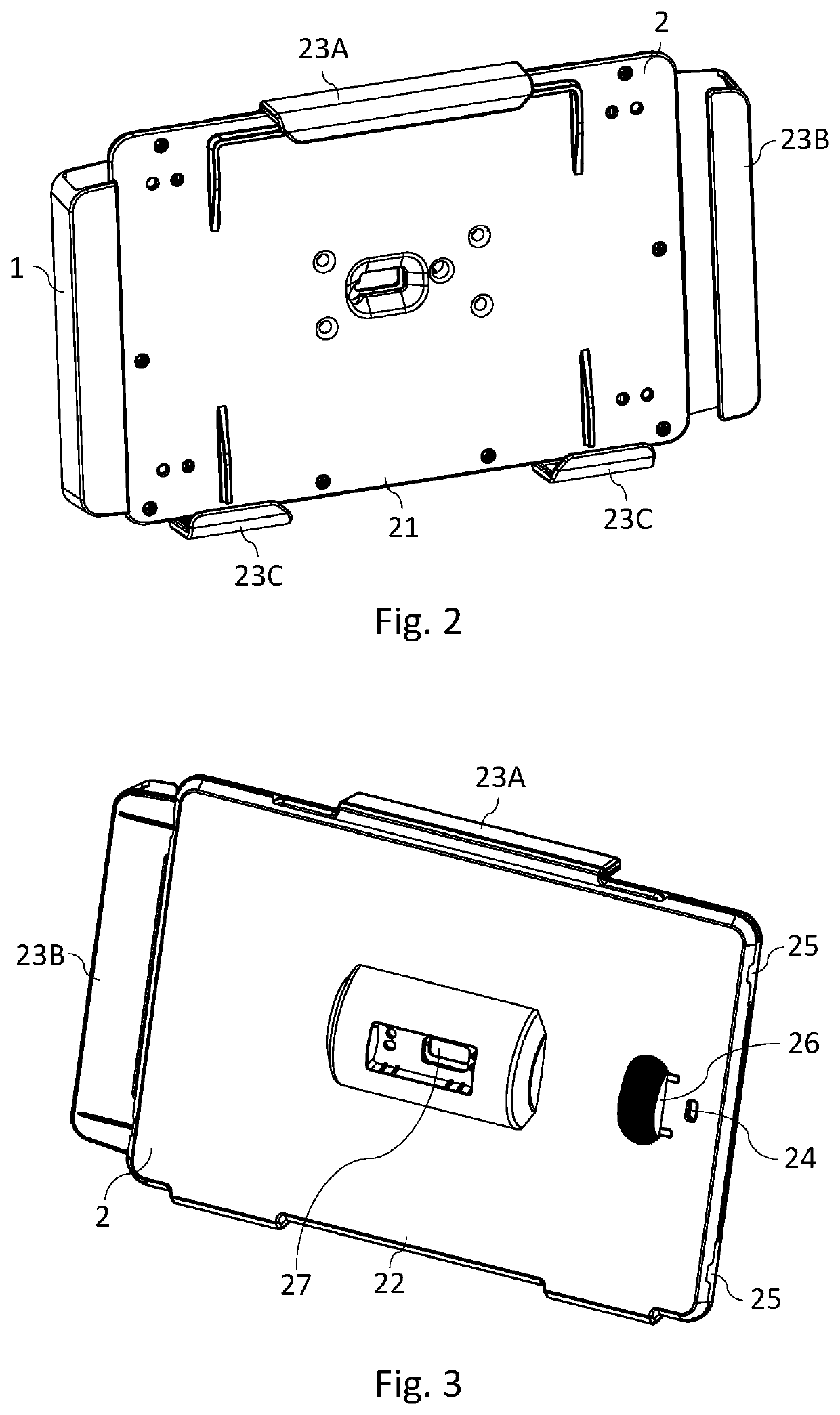 Locking bracket for locking a digital device into a casing