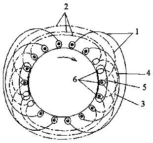 Winding displacement structure of capacitor motor stator winding and working method thereof