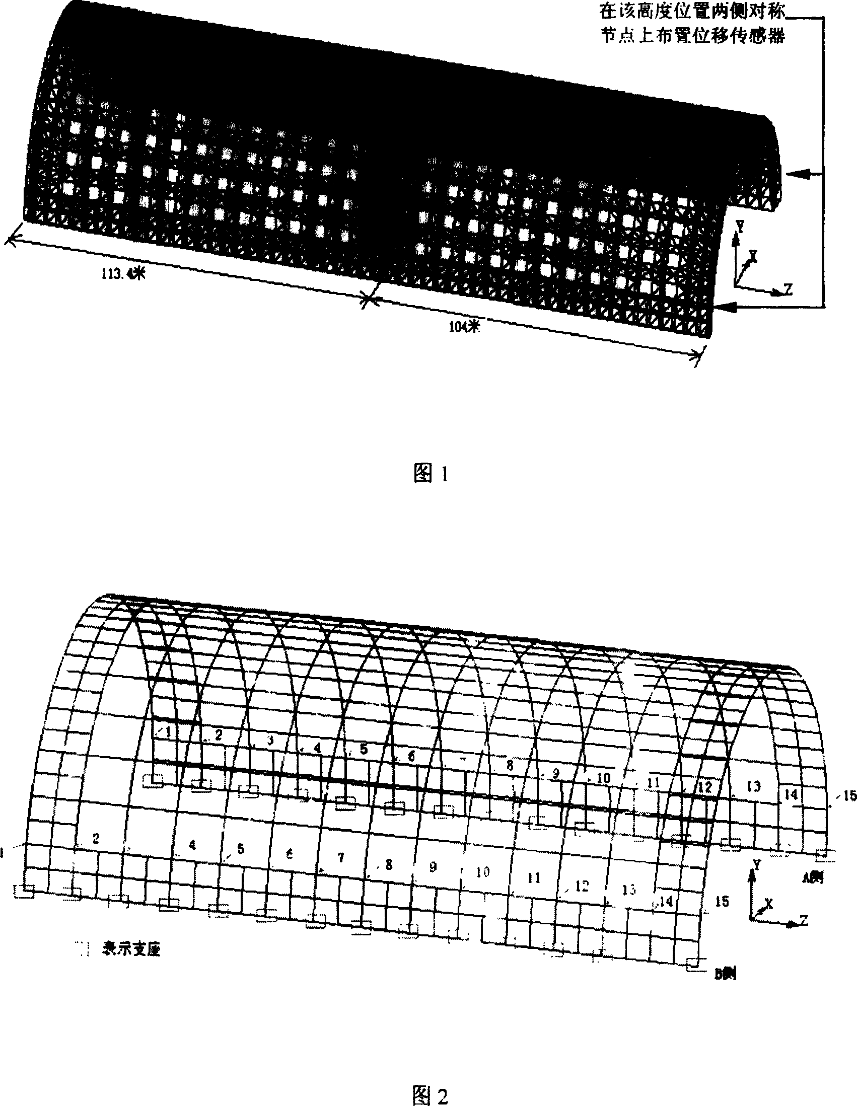 Metod for monitoring safety of architecture of circular arch net rack