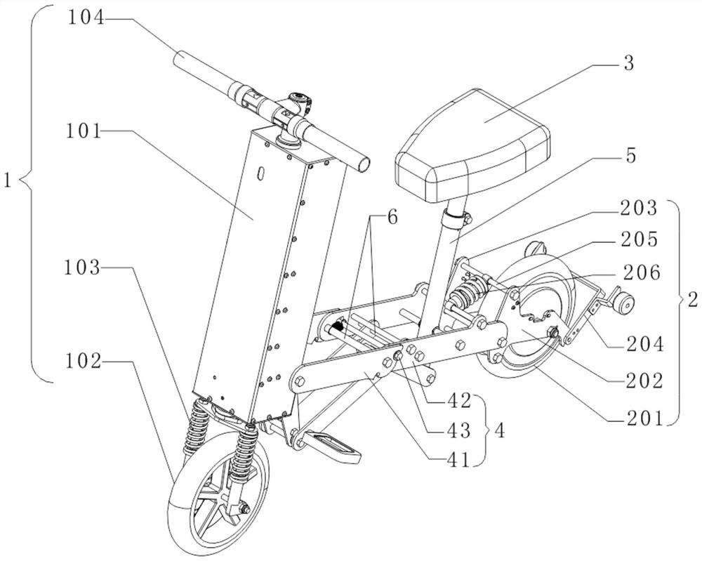 Portable folding integrally-formed electric vehicle