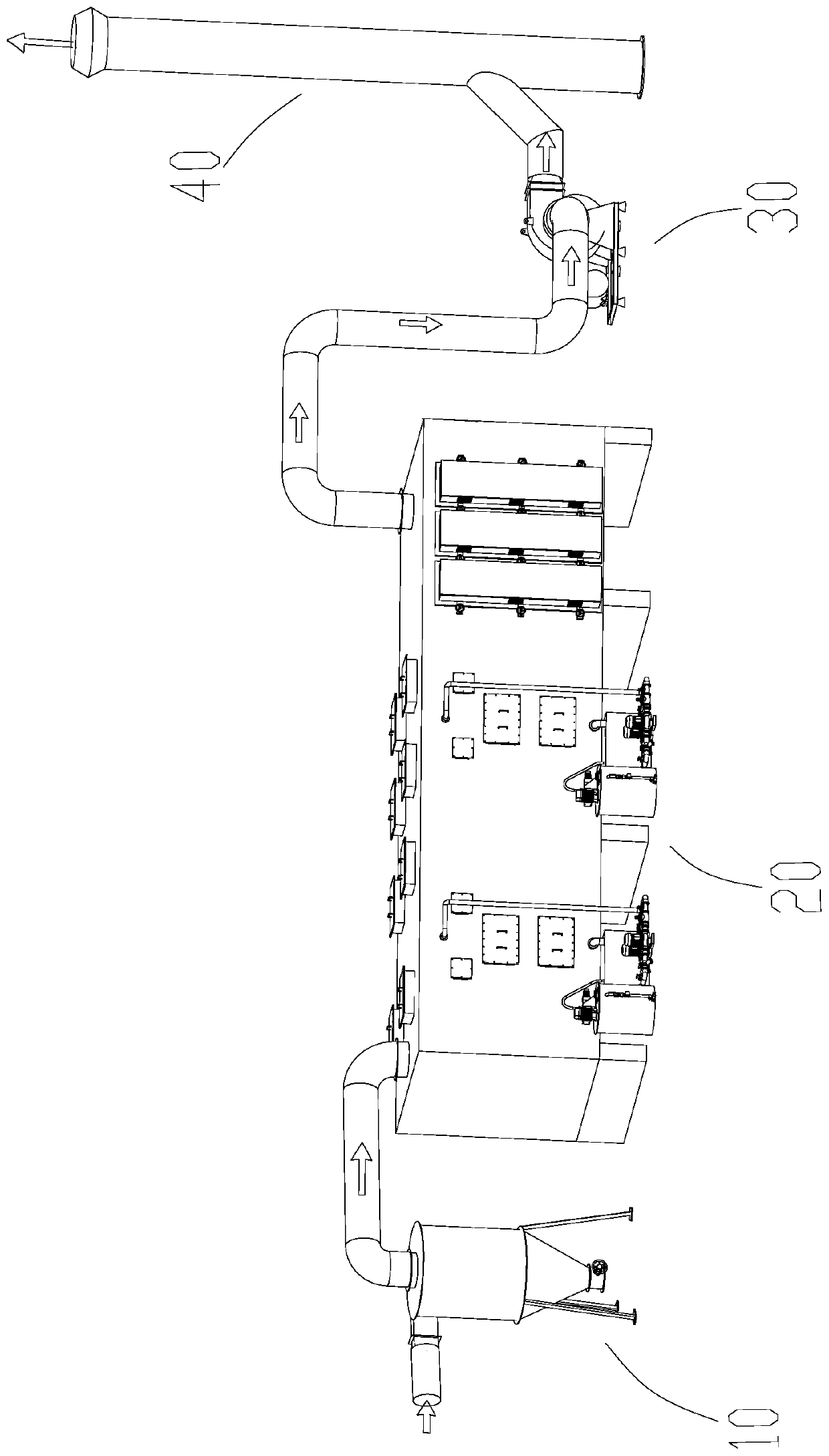 Sludge drying waste gas purification device and method for sewage treatment plant