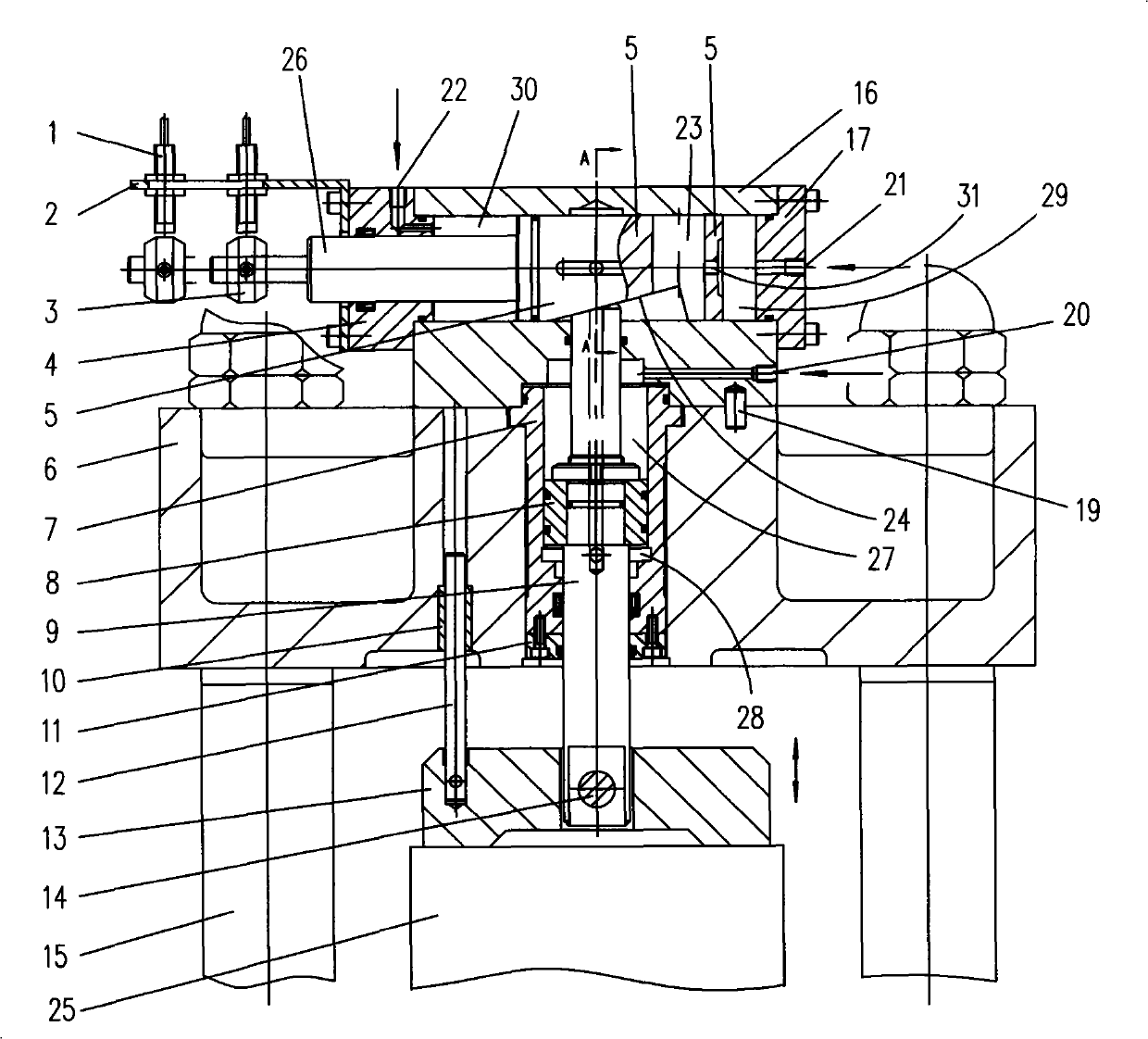 Three-chamber automatic clamping and locking mechanism