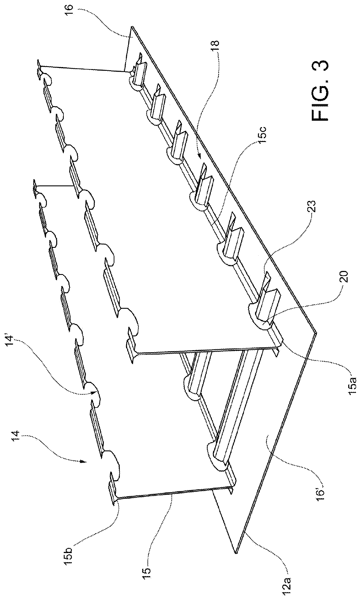 Method for manufacturing a multi-ribbed wing-box of composite material with integrated stiffened panels and communicating bays