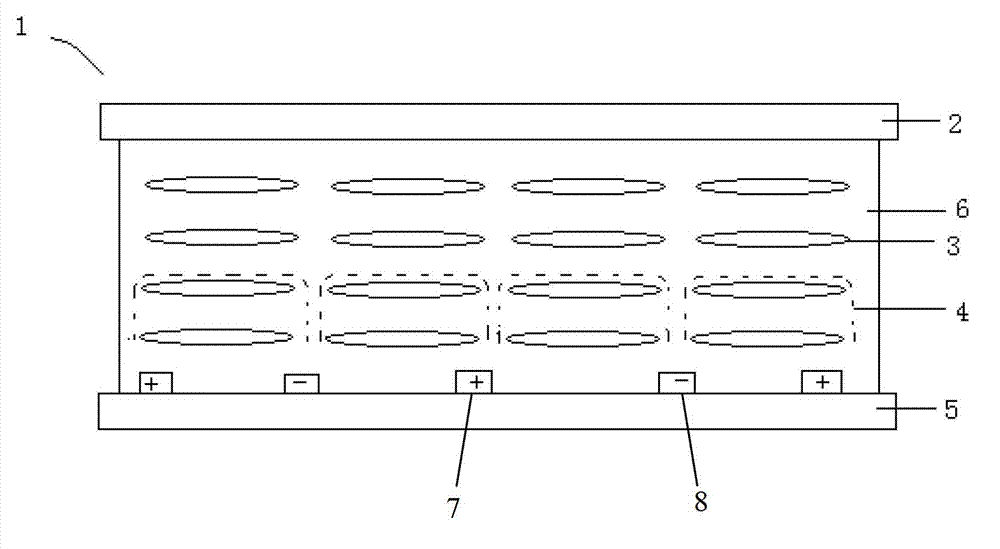Optical element with electric field direction parallel to liquid crystal layer