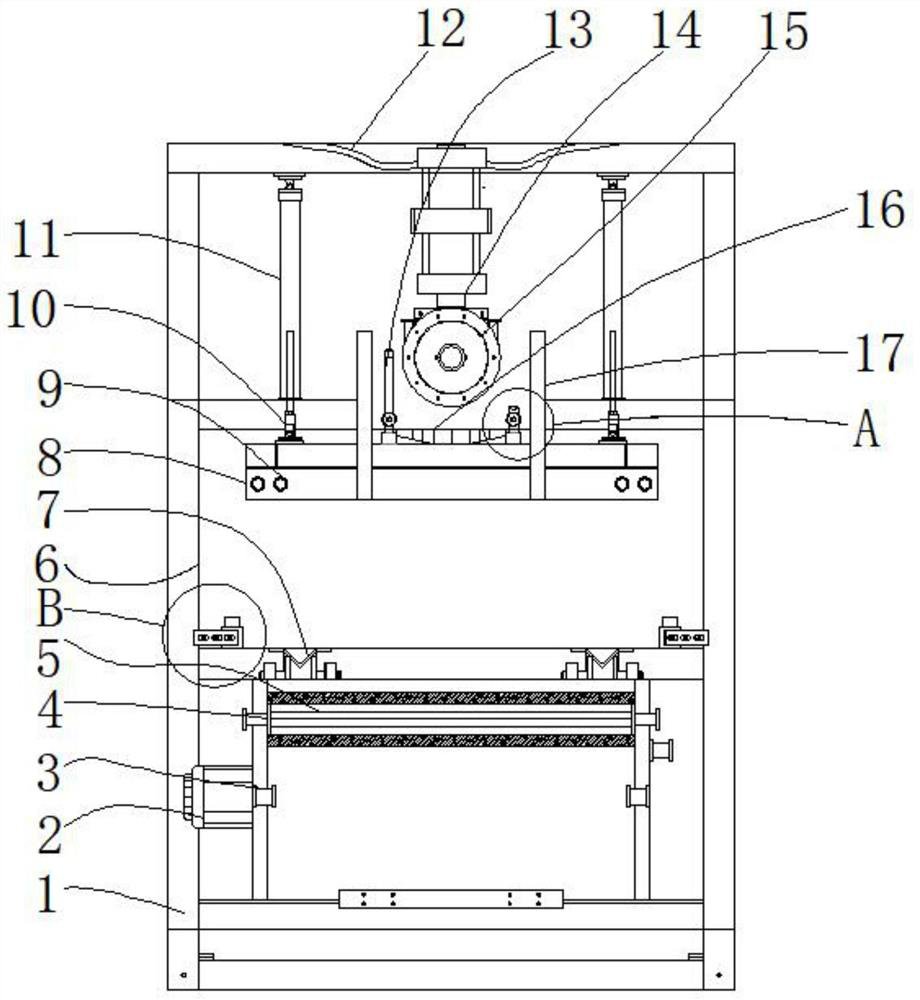 Automatic shearing device suitable for elevator balance compensation chain