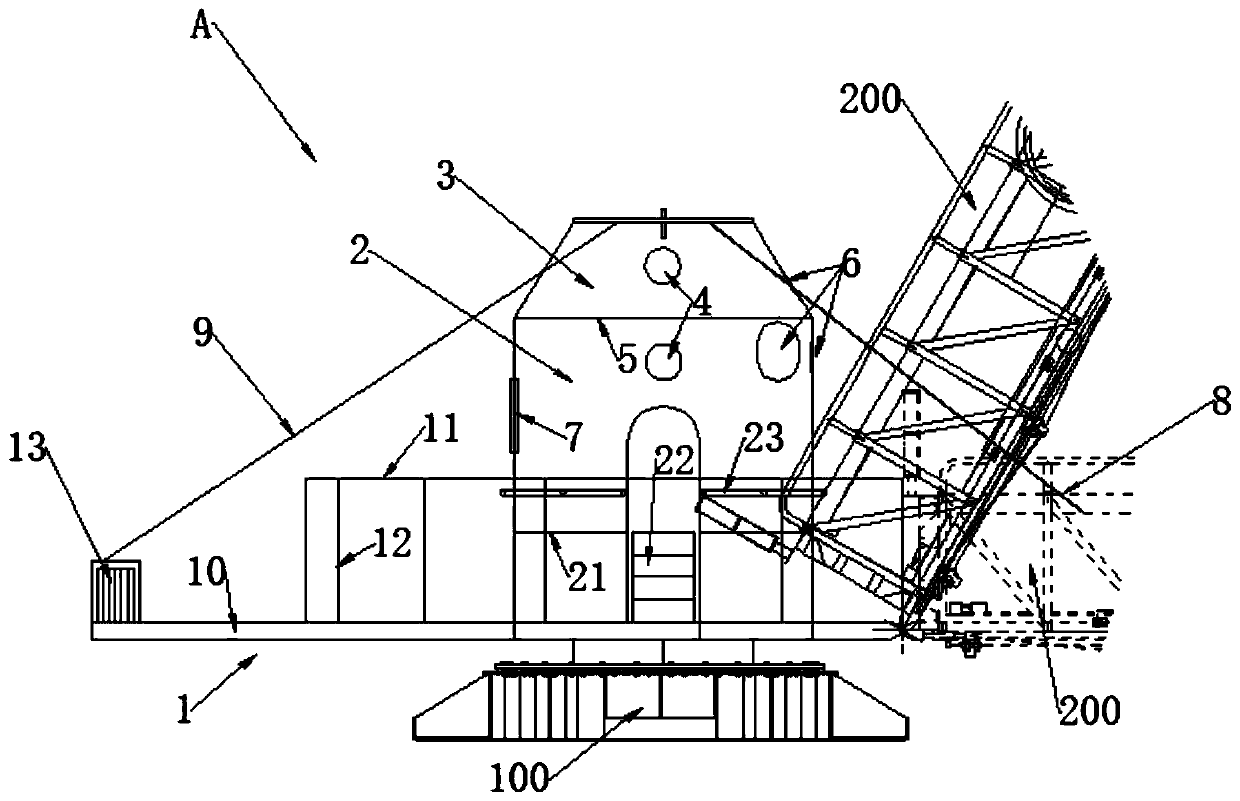 Wind power sea oil type sea boarding gangway bridge