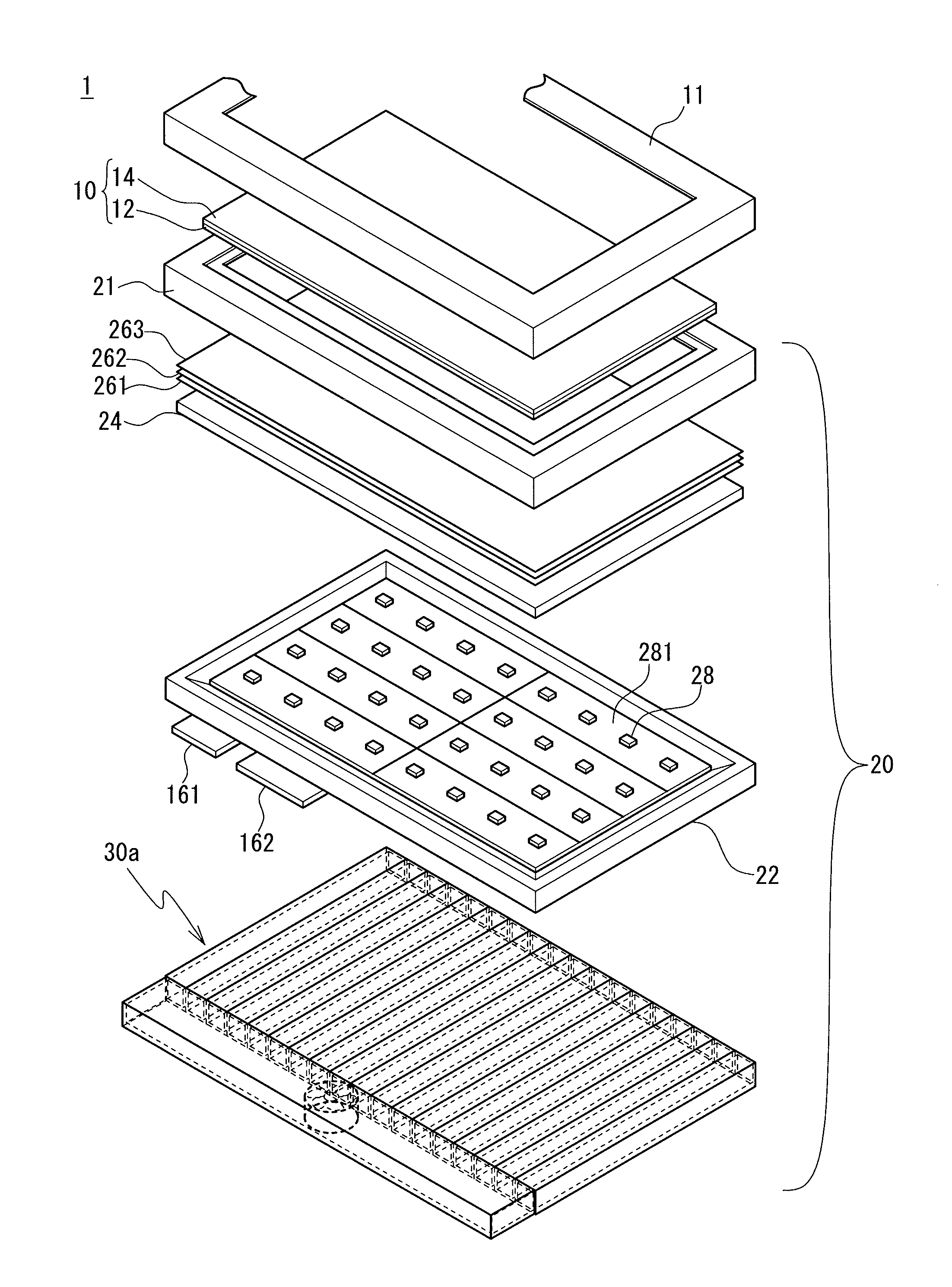 Liquid crystal display device, and LED backlight unit