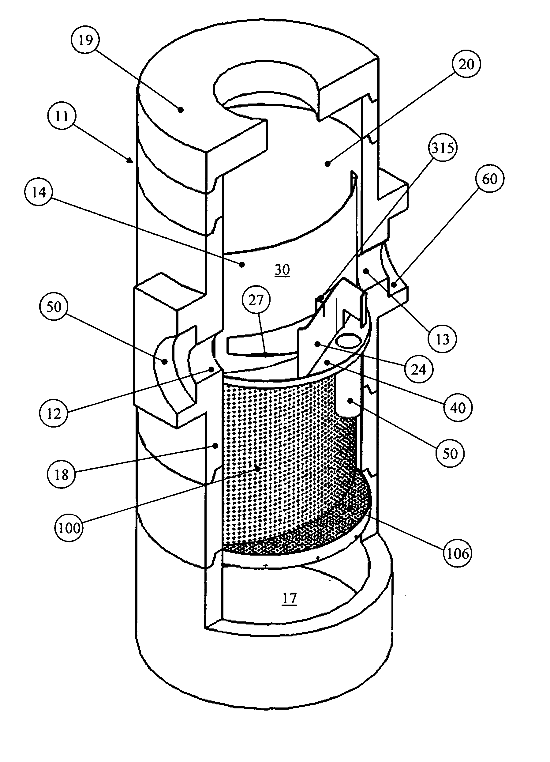 Apparatus for separating particulates from a fluid stream