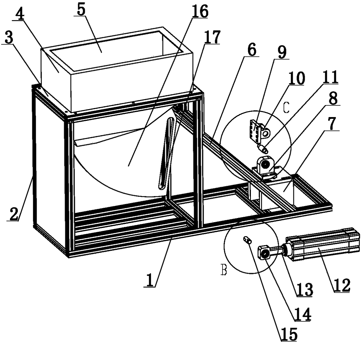 Feed chopping device for feed grinder