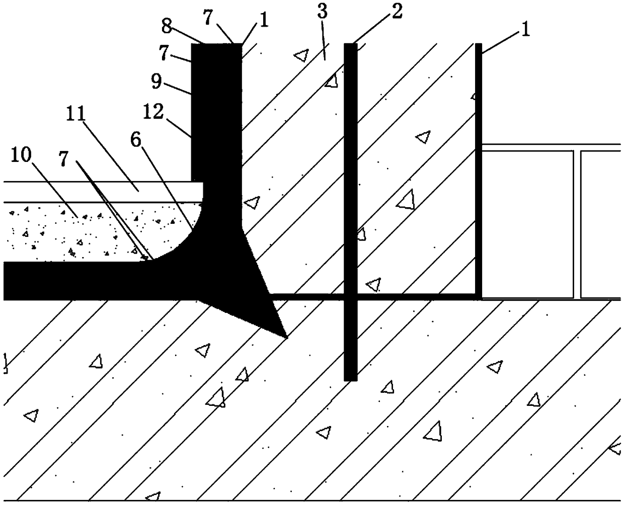 Water leakage repairing process for air face