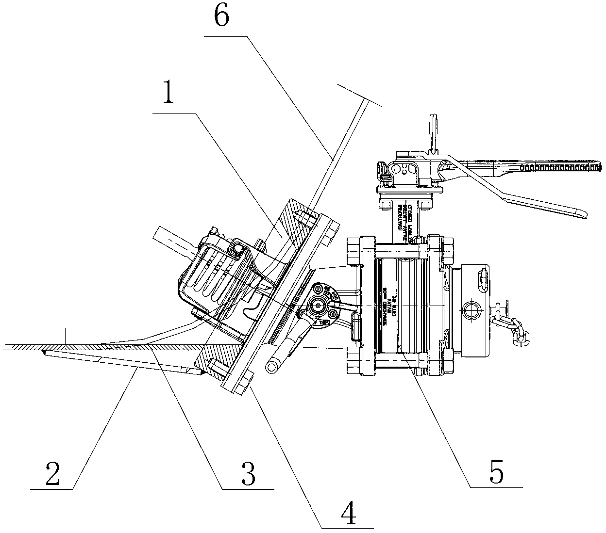 Bottom discharge system and tank container
