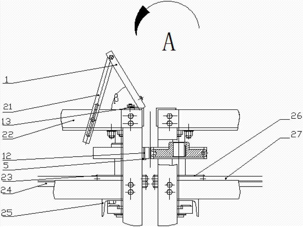 Clamping transporting device of corn picking mechanism