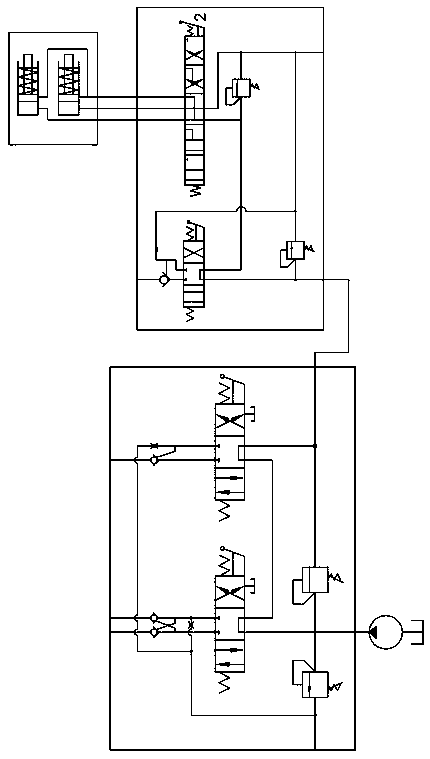 Track harvester hydraulic control system and control method