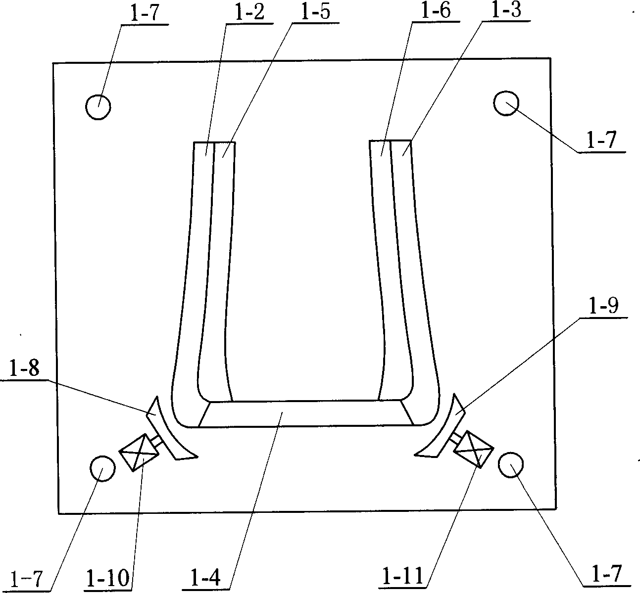 Pre-forming device in hollow structure high-pressure forming process