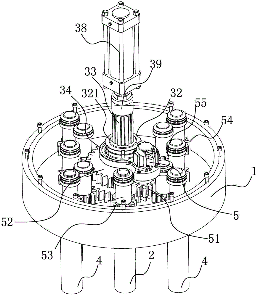 Axial lifting driving structure for drill rods of pile driver for cement mixing piles