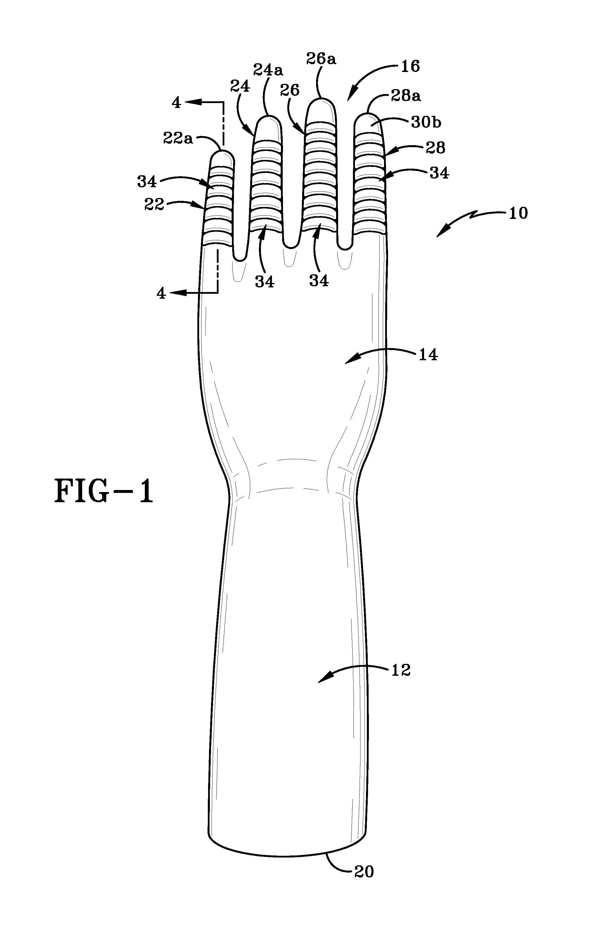 Glove with improved finger areas