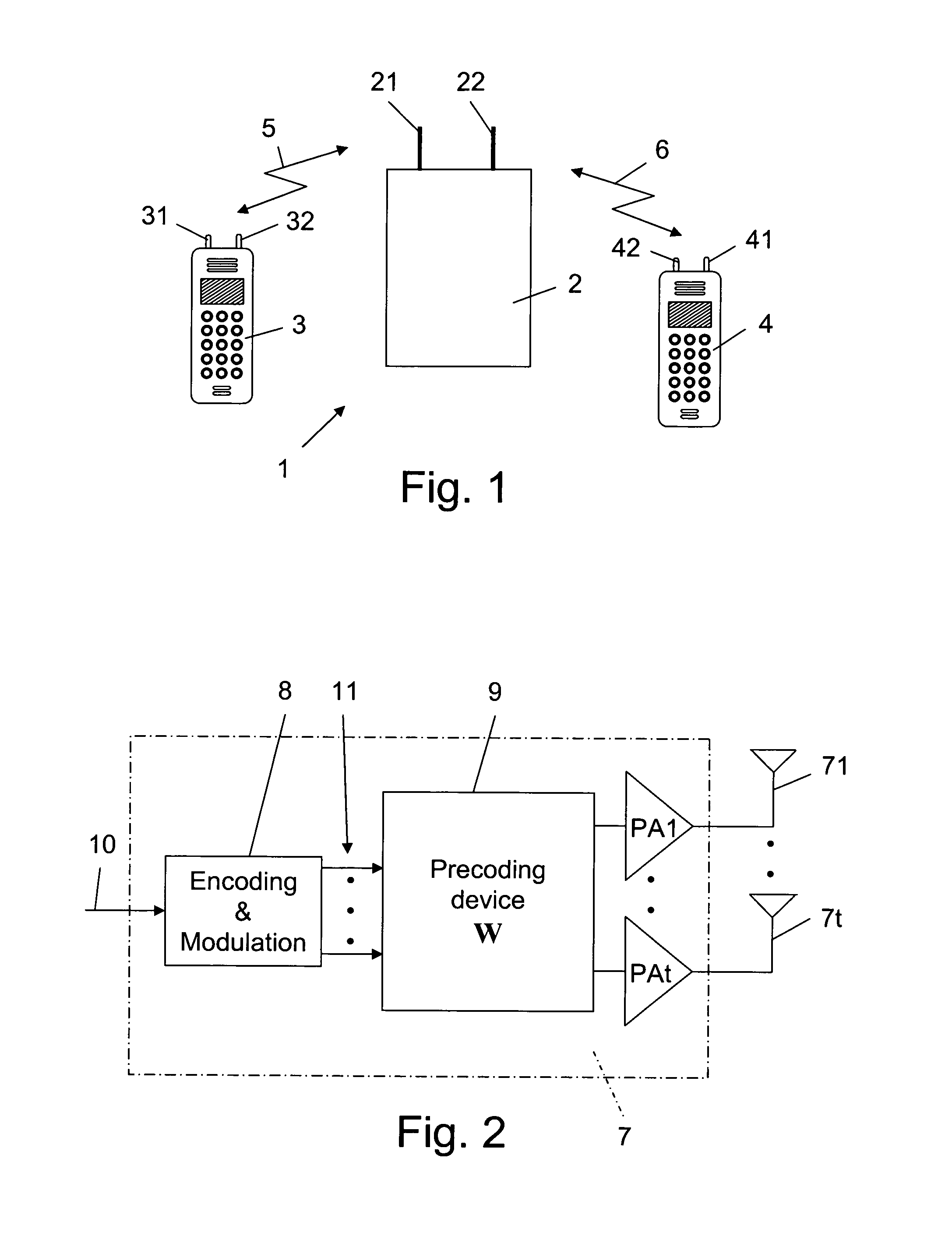 Method of and a device for precoding transmit data signals in a wireless MIMO communication system