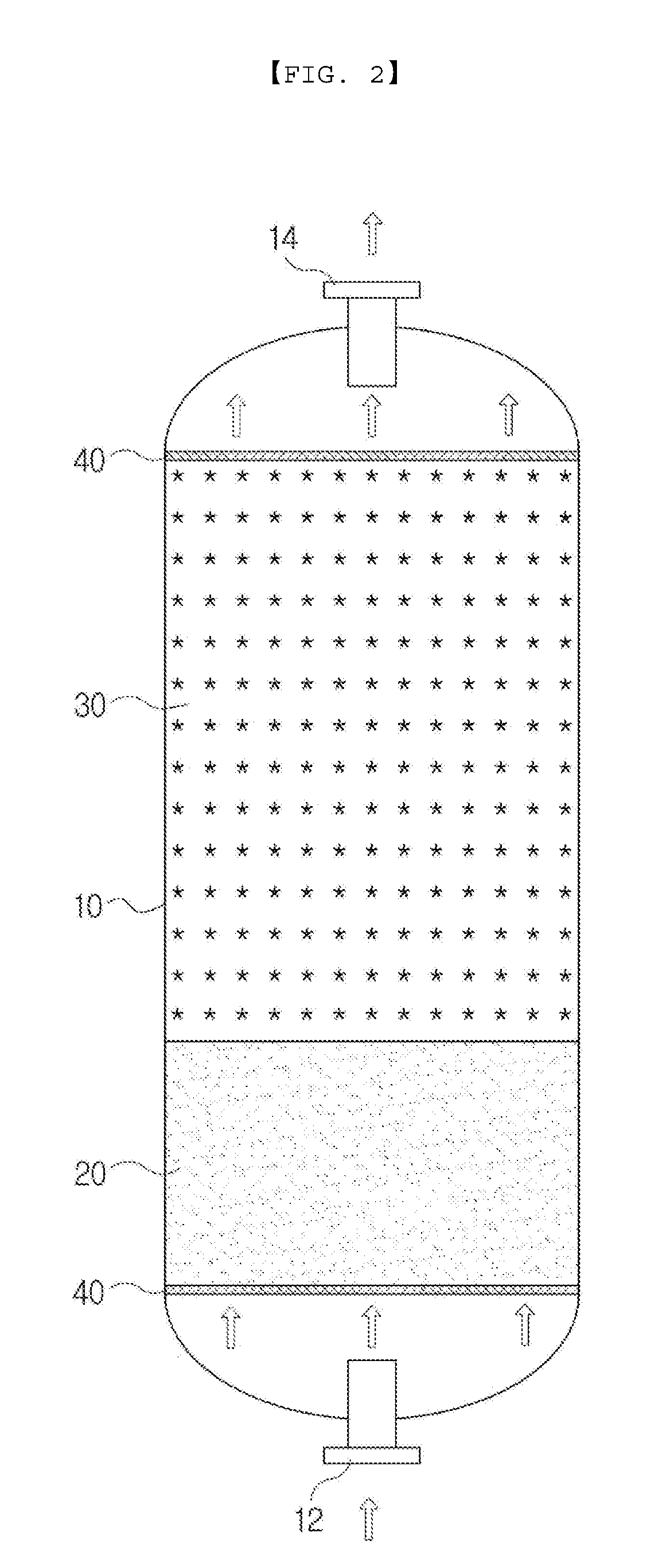 Adsorption tower for oxygen generating system containing two kinds of adsorbing agents filled therein