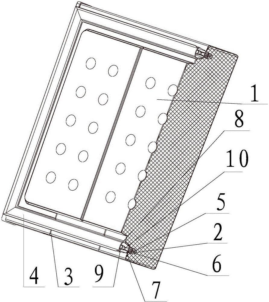 Structure for reducing negative pressure in box of refrigerator, refrigerator door body and refrigerator