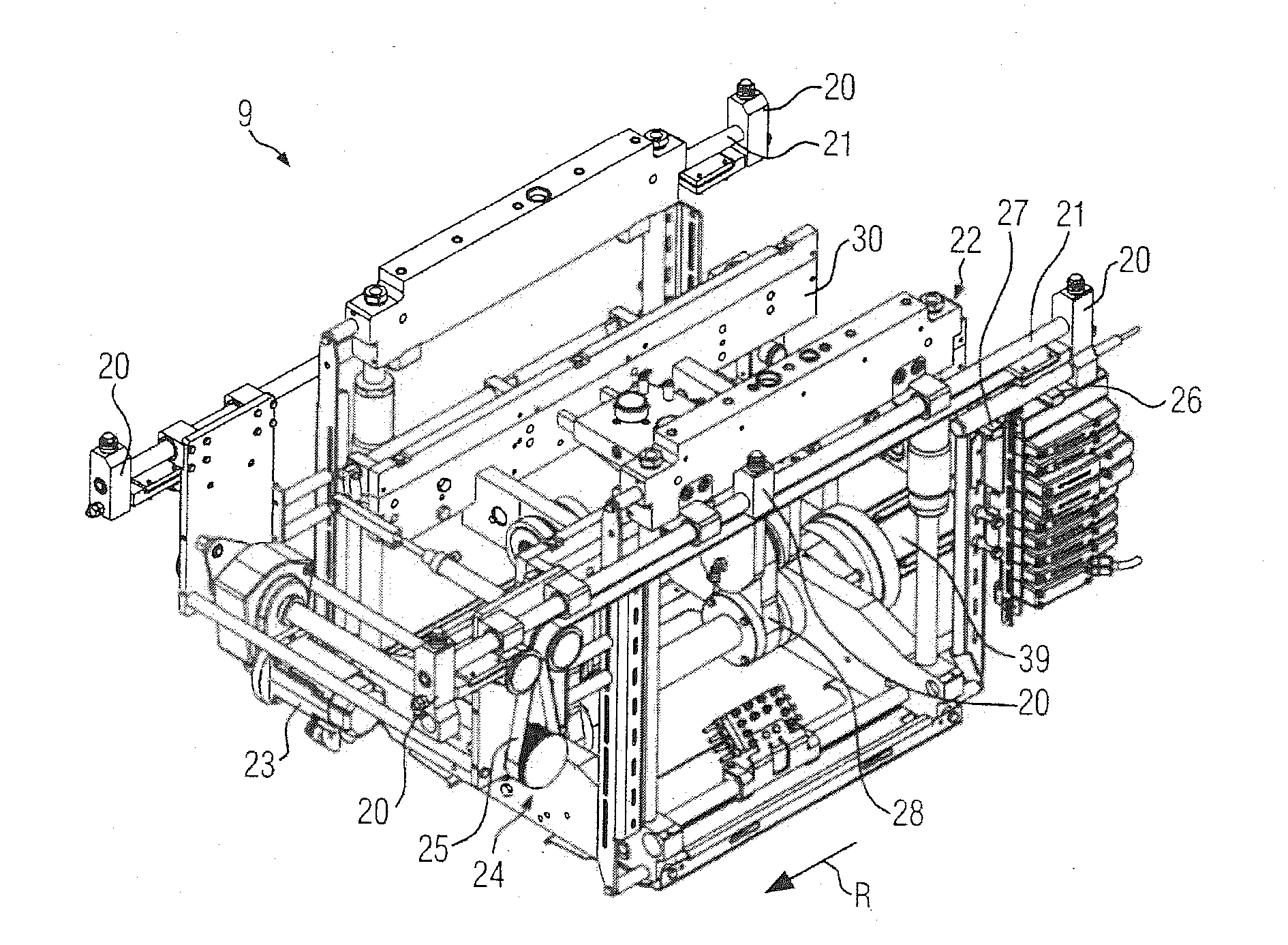 Thermo-forming packaging machine with true-to-cycle positioning of a sealing station
