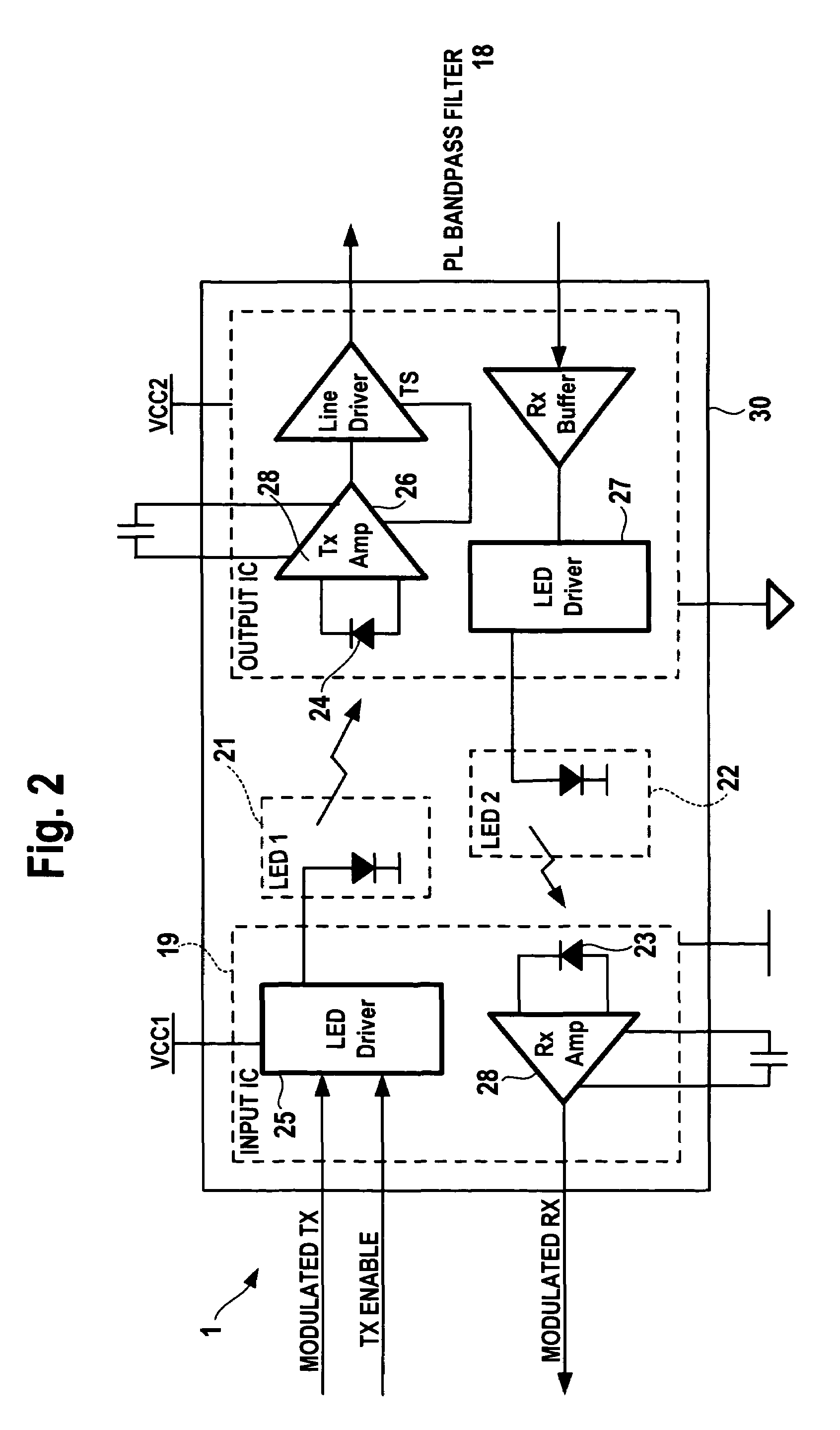 Coupling circuit arrangement for data communication over power lines