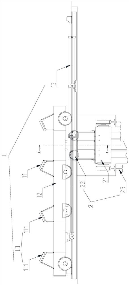 Material storage and feeding device, production equipment and control method for operating production equipment