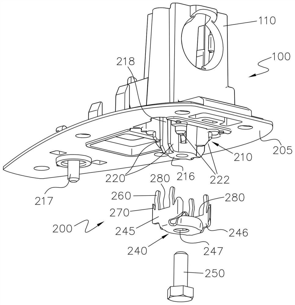 Fixing device and mounting assembly comprising said fixing device