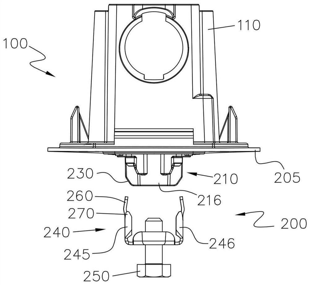 Fixing device and mounting assembly comprising said fixing device