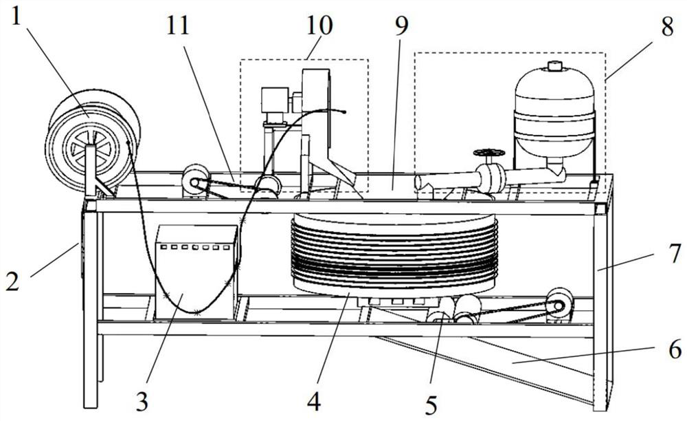 Metal-wrapped short fiber cloth forming device and using method thereof