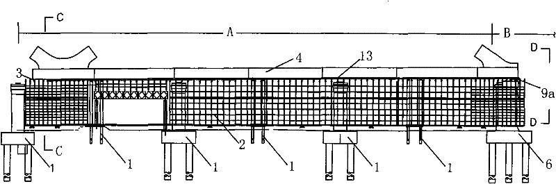Synchronous continuous support pulling construction method of long and large steel box girder