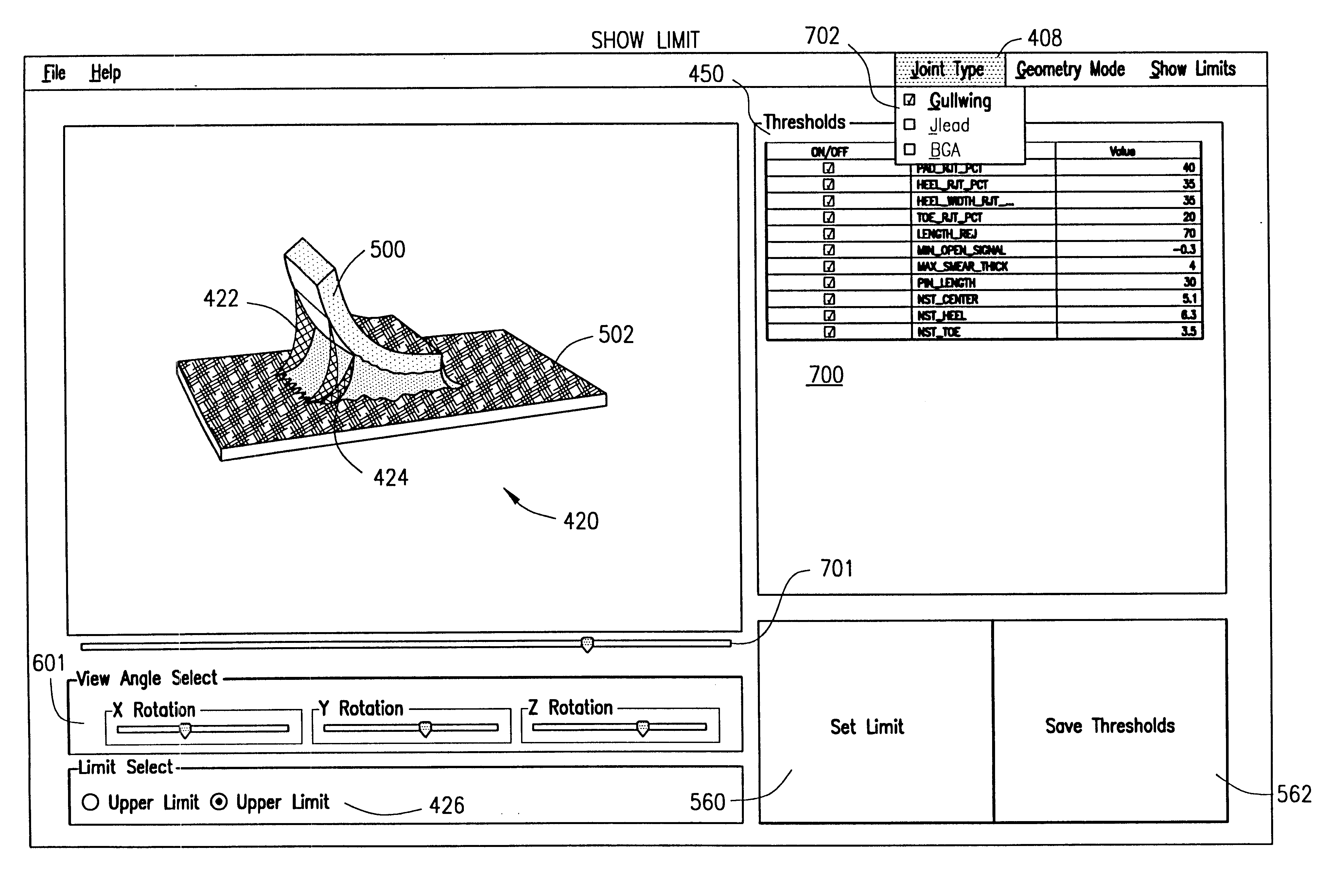 Method and apparatus for extracting measurement information and setting specifications using three dimensional visualization