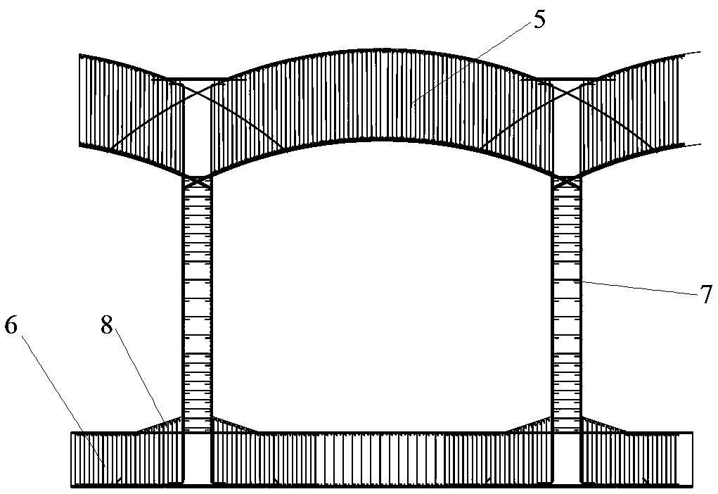 Construction method of multi-arch-shaped closed structure