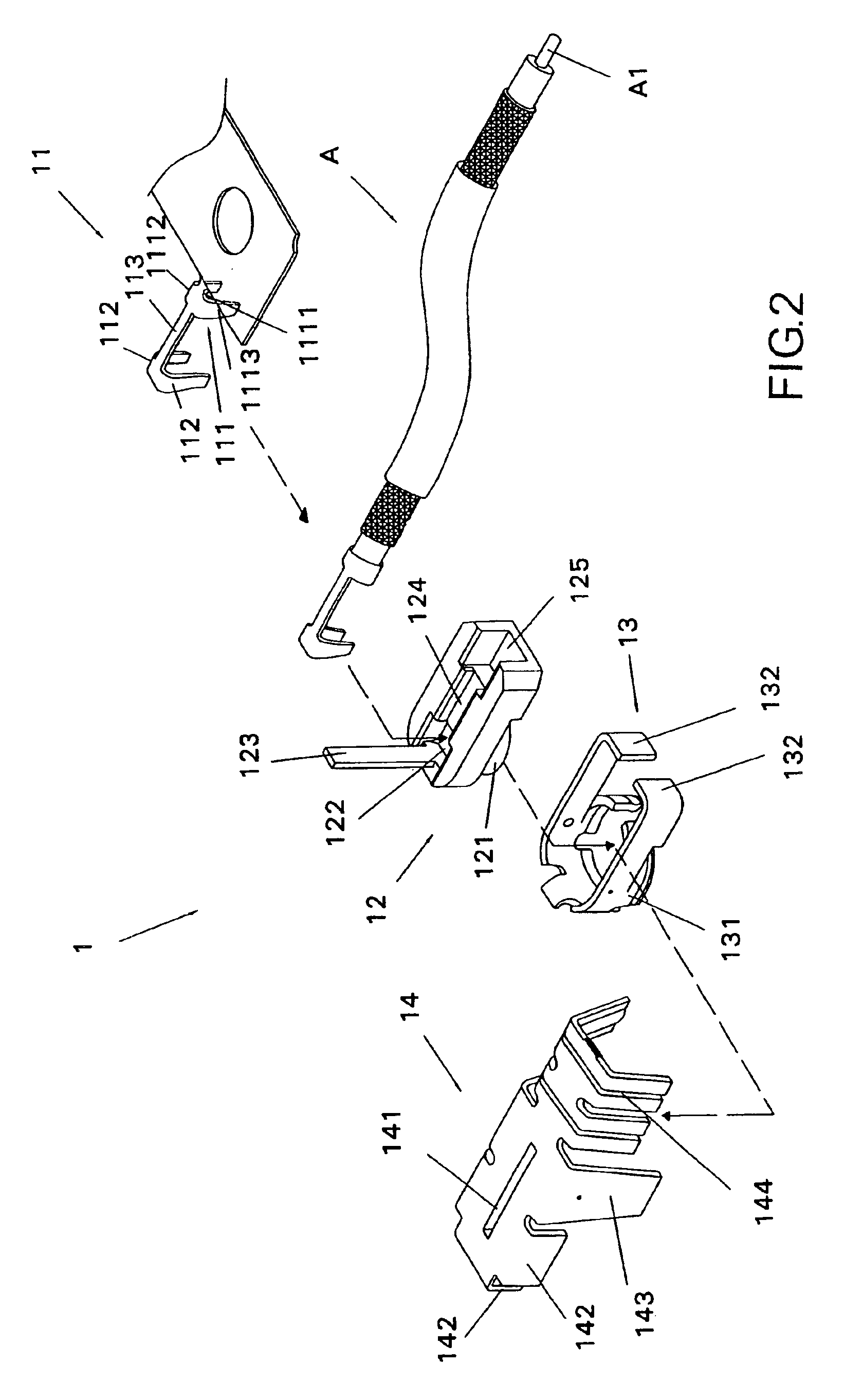 Micro coaxial cable connecting device