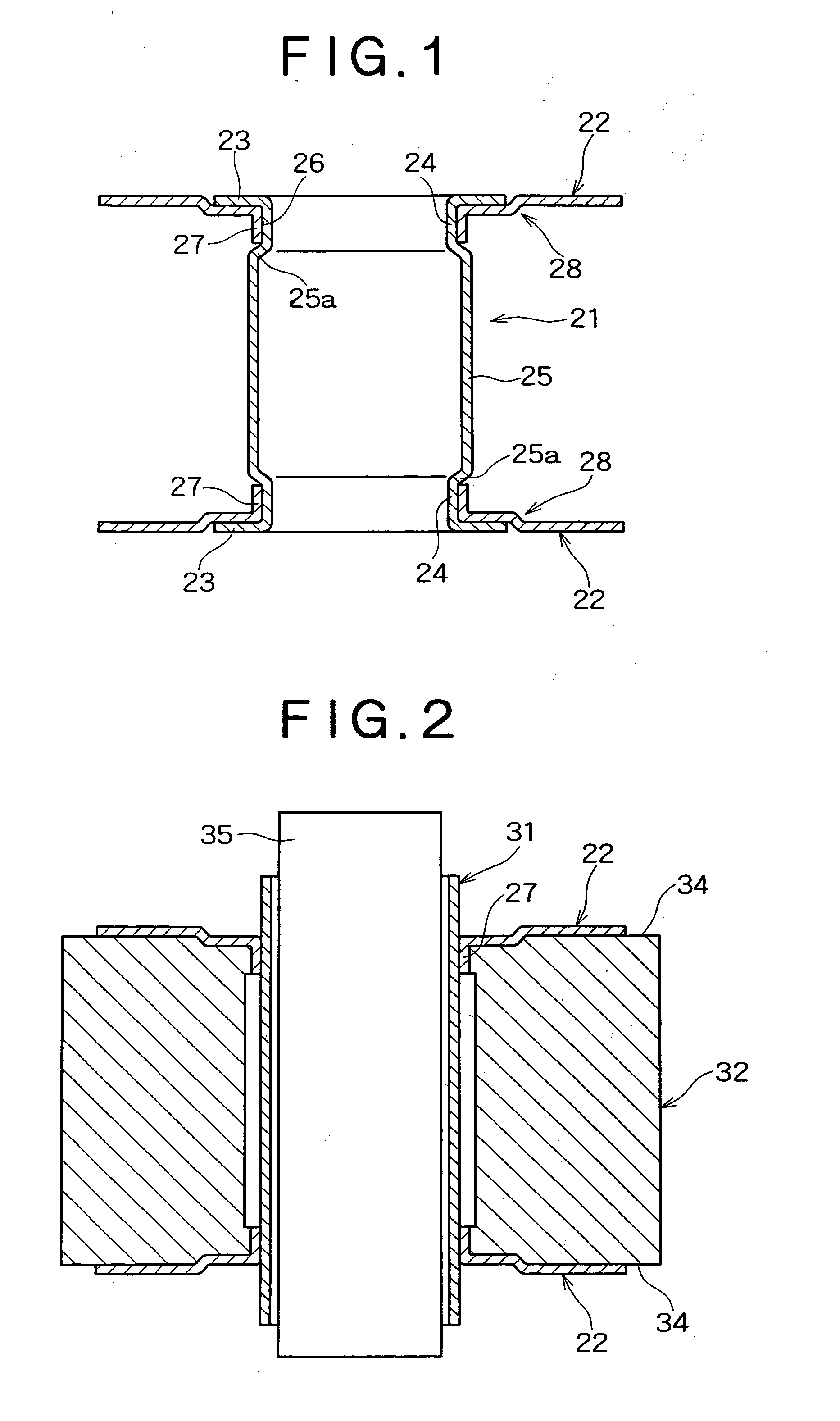 Axial member with flange, connection member and production methods thereof