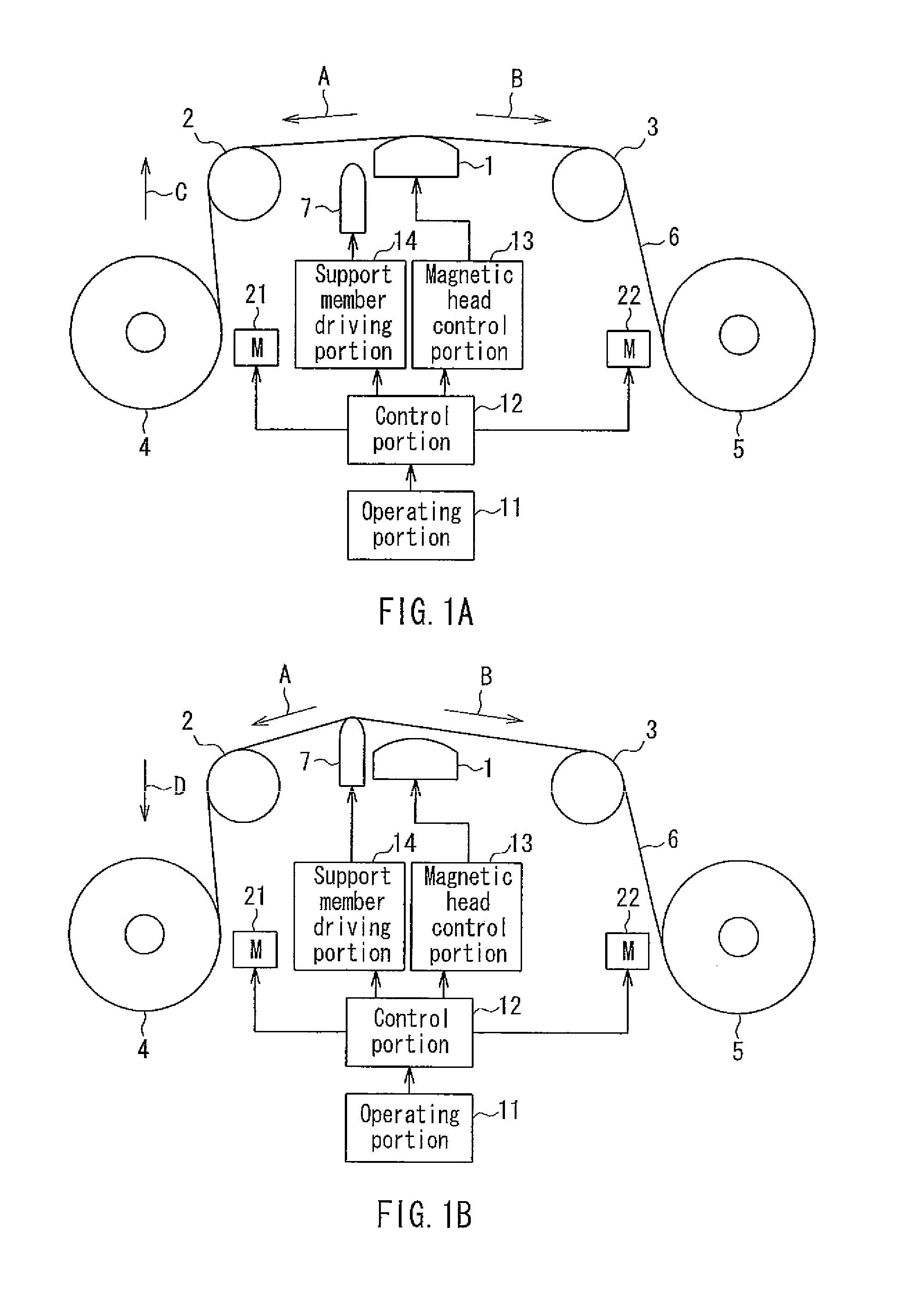 Magnetic tape driving apparatus comprising a tape separation portion that separates a magnetic tape from a magnetoresistive head unit