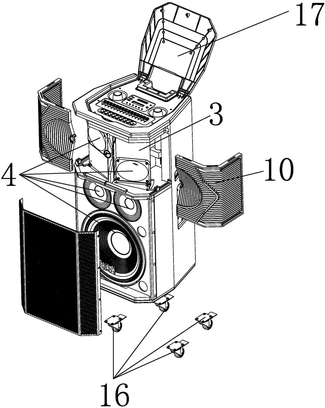 Sound box with adjustable sound field radiation