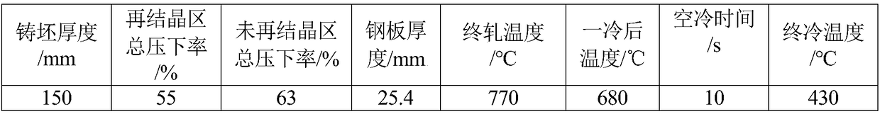 Pipeline steel X70 steel plate in low compression ratio, and production method thereof