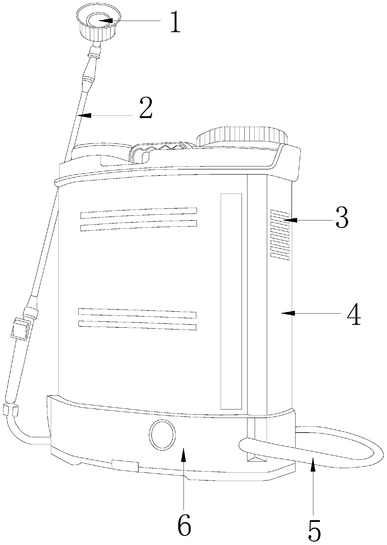 Knapsack sprayer utilizing an inflator to intermittently and uniformly emit cold air for sweat removal