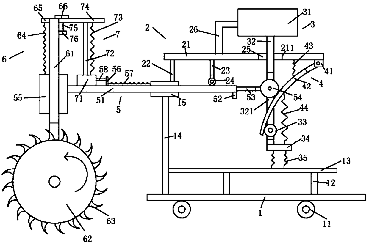 Soil turning device for crop planting in machine field