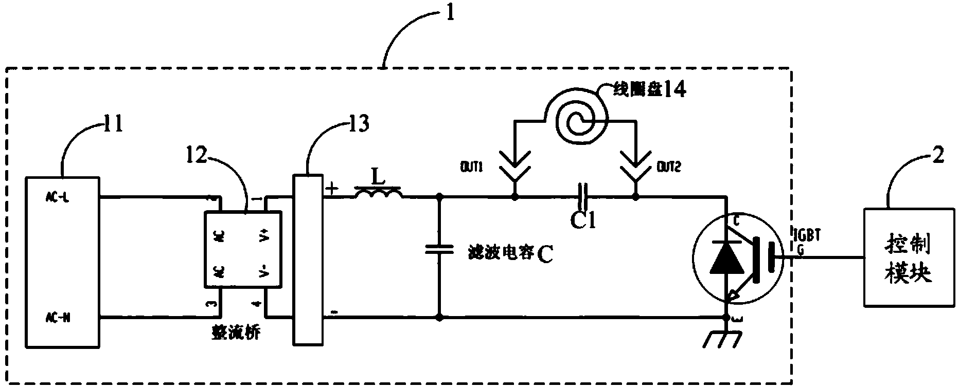 IGBT drive circuit, and electromagnetic induction heating device and method