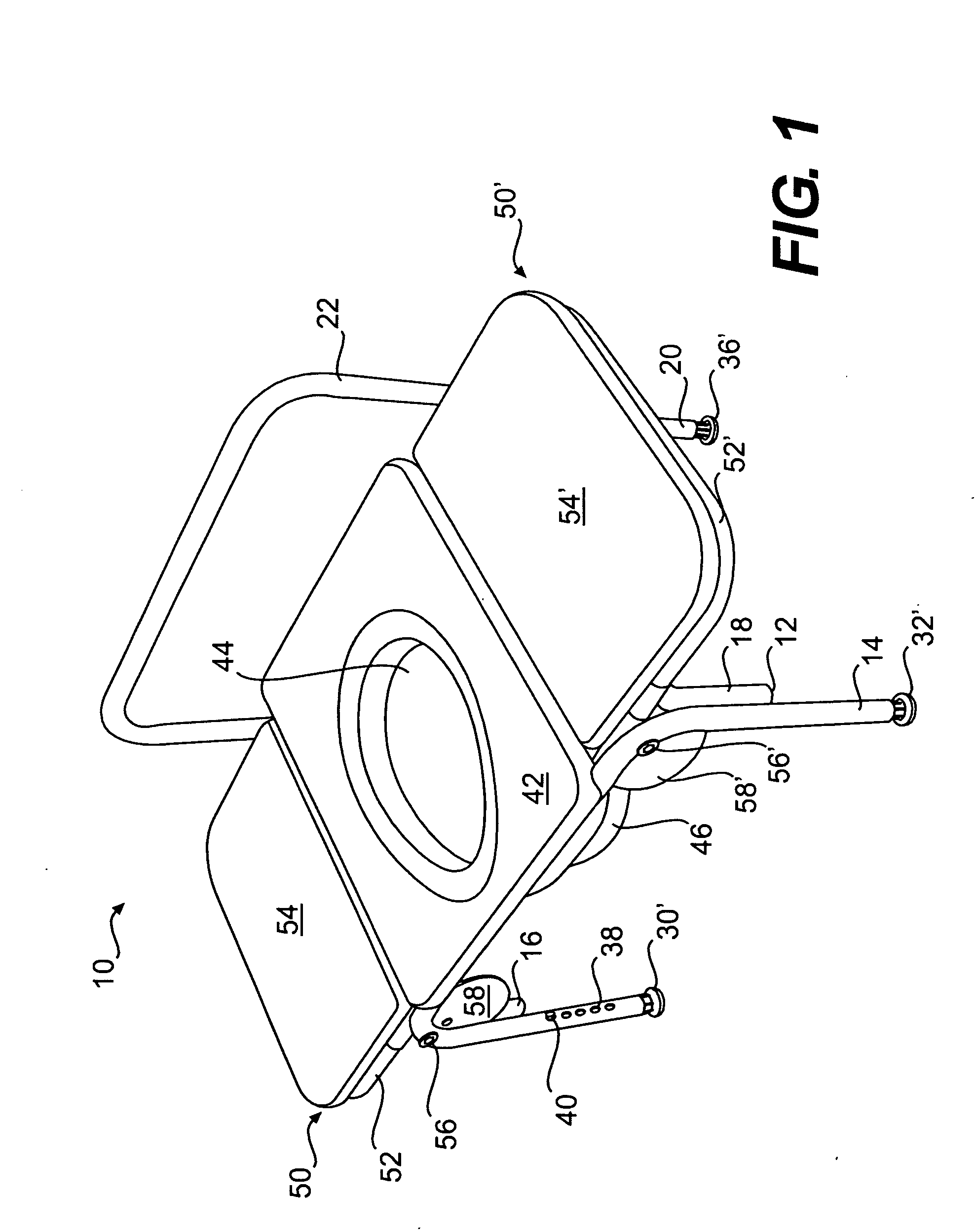 Transfer seat with rotatable wing