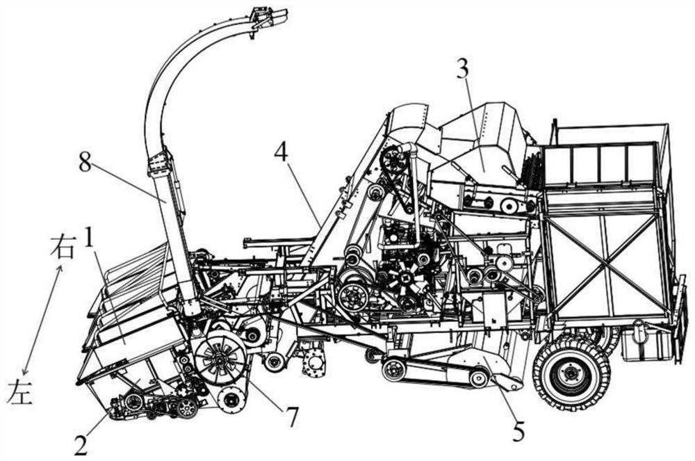 Stalk and ear harvesting type corn harvester