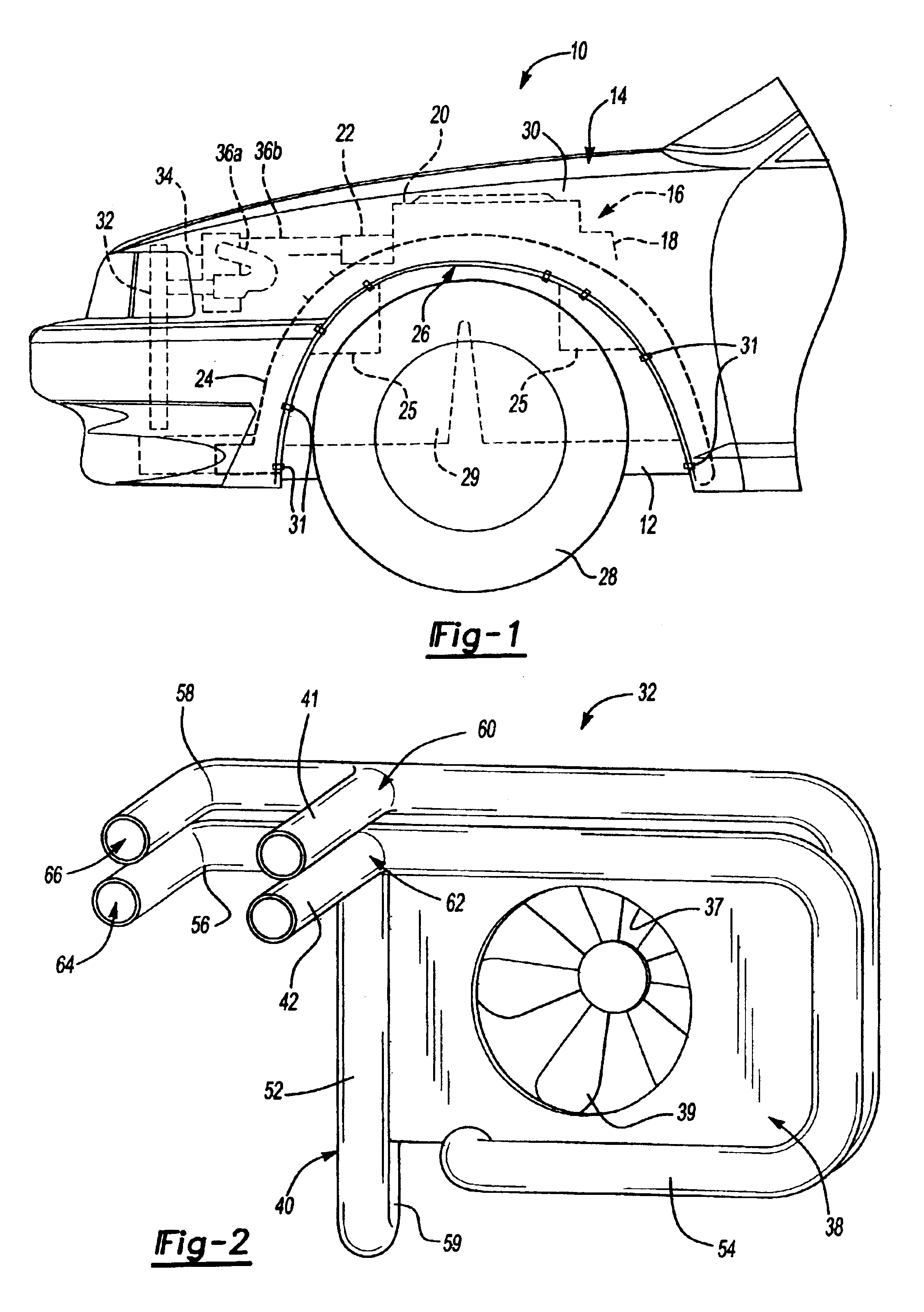 Integrated engine compartment component and air intake system
