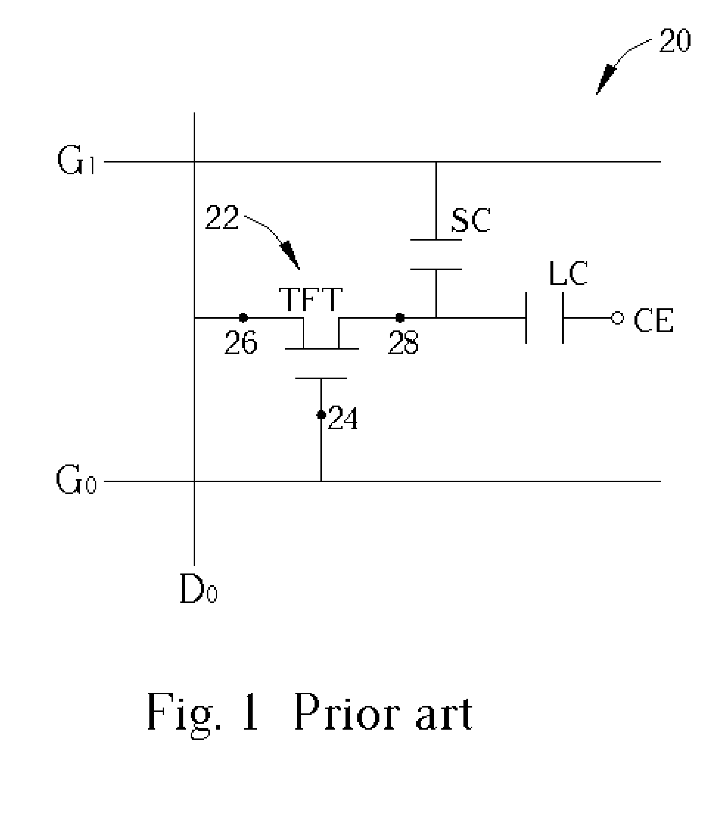 Stacked capacitor having parallel interdigitized structure for use in thin film transistor liquid crystal display