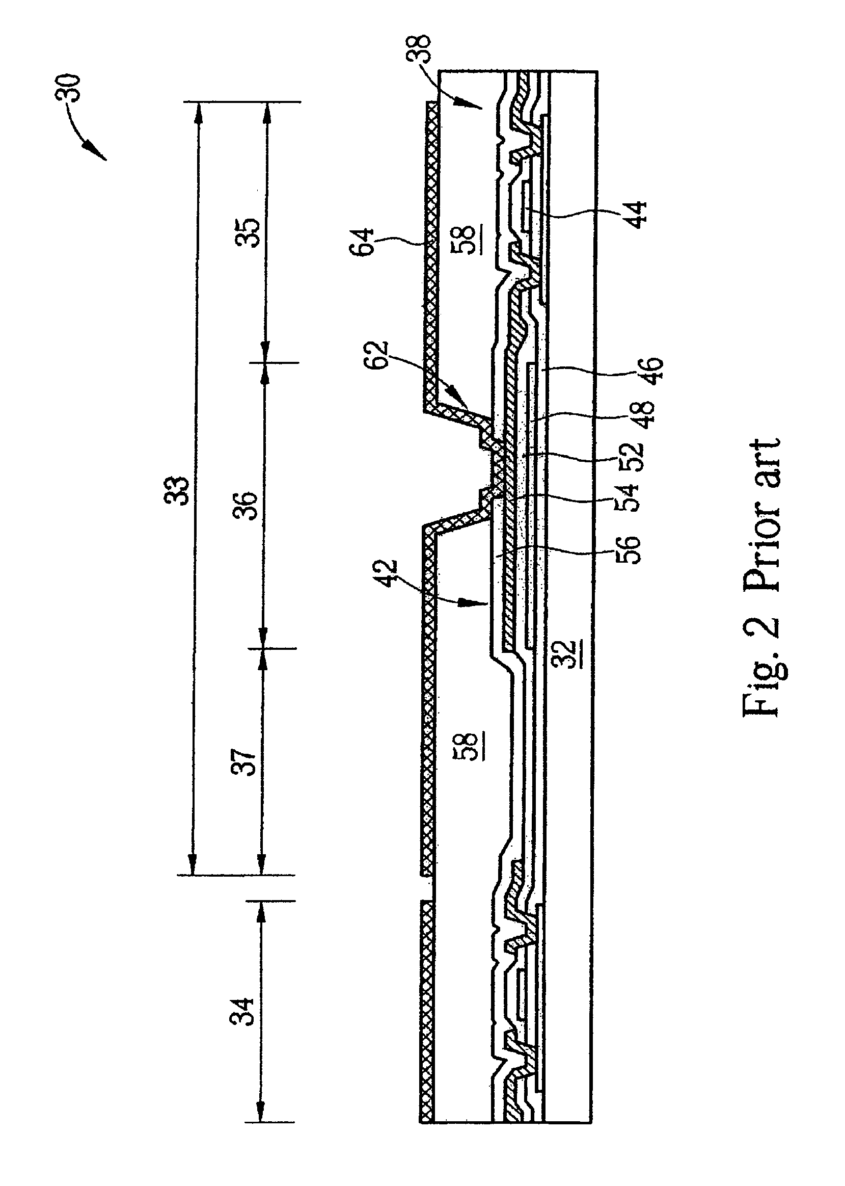 Stacked capacitor having parallel interdigitized structure for use in thin film transistor liquid crystal display