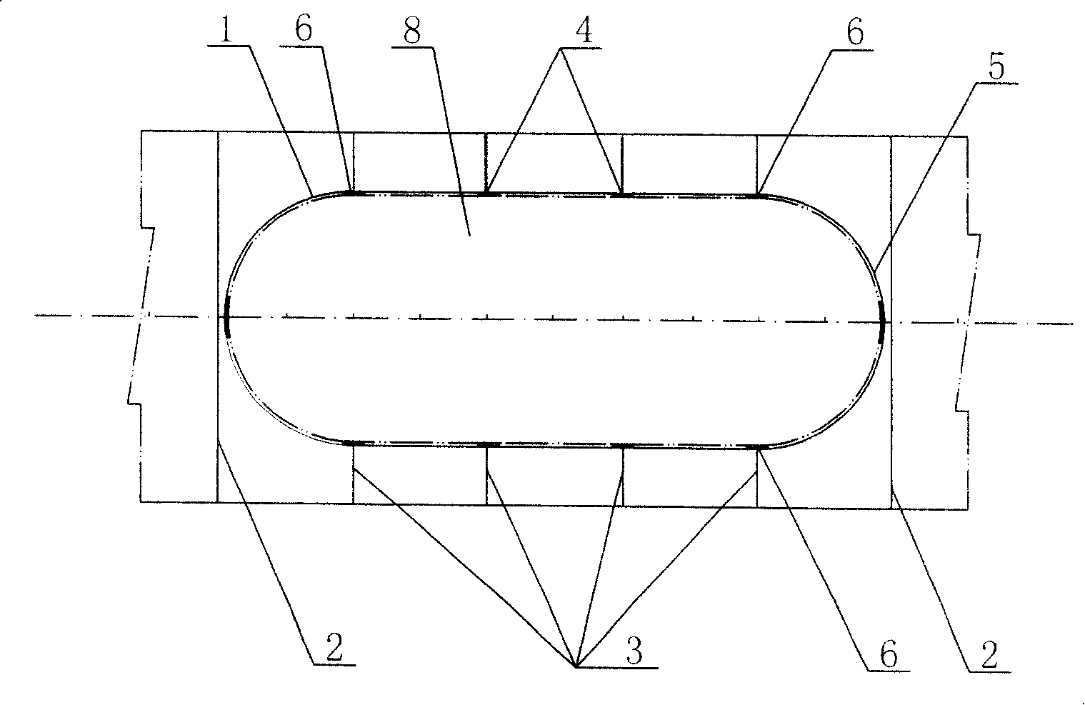 Installation for supporting half floating stock tank in shipborne water cusion type