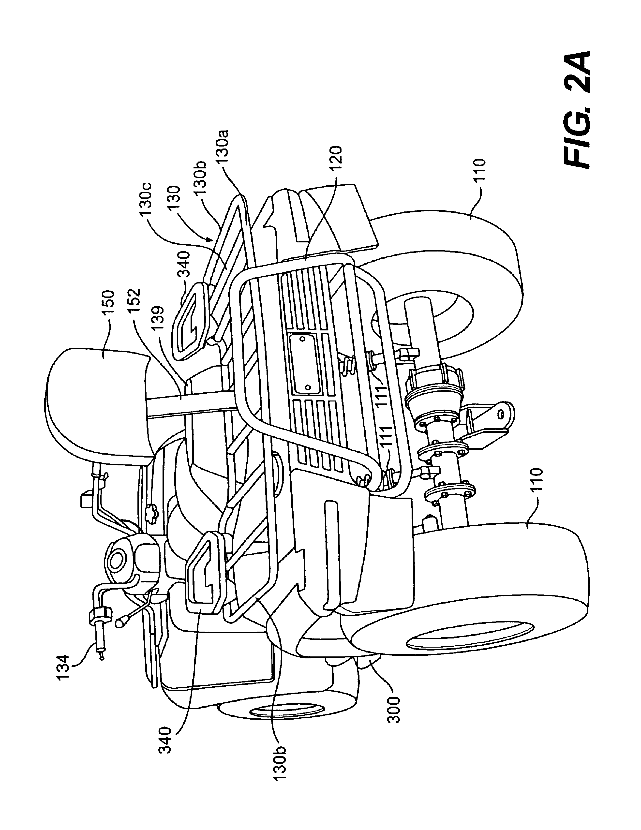 ATV with improved driver positioning and/or multi passenger capacity